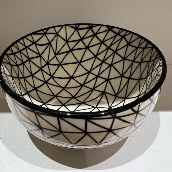 SHORT ST_ORIES Geometric Black and White Ceramic Bowl Set of 3 Price: $25.00 - Picture 3 of 8